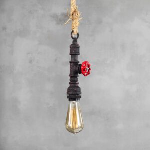 Seil lampe Vintage mit Metallwasserleitung inkl. Lampe