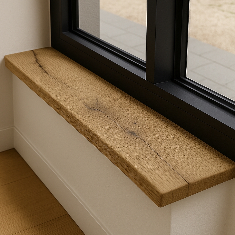 Fensterbank & Regalbrett aus Altholz-Eiche 25 mm – gerade, nach Maß