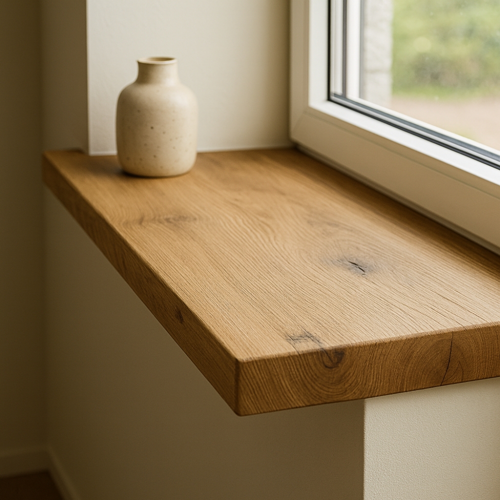 Fensterbank & Regalbrett aus Alteiche 25mm gerade – nach Maß gefertigt