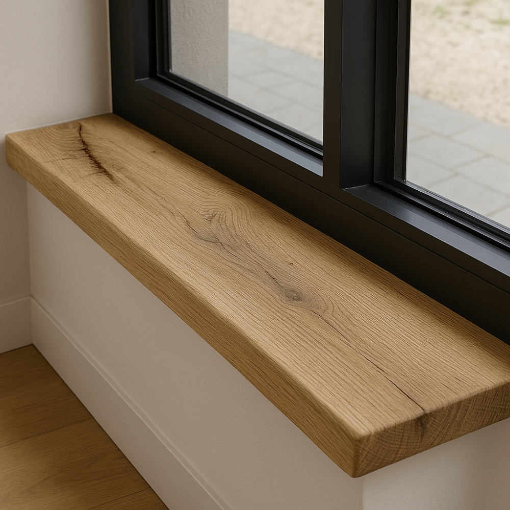 Fensterbank & Regalbrett aus Altholz-Eiche 45 mm – gerade, nach Maß