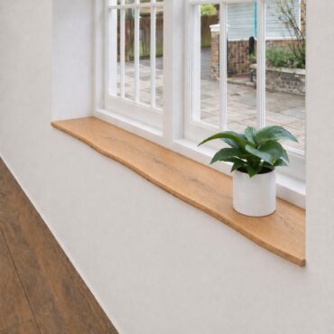 Fensterbank aus Eiche 24 mm Neueiche Maßanfertigung, Baumkante (1)