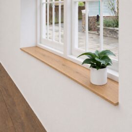 Fensterbank aus Eiche 24 mm Neueiche Maßanfertigung, gerade Kante